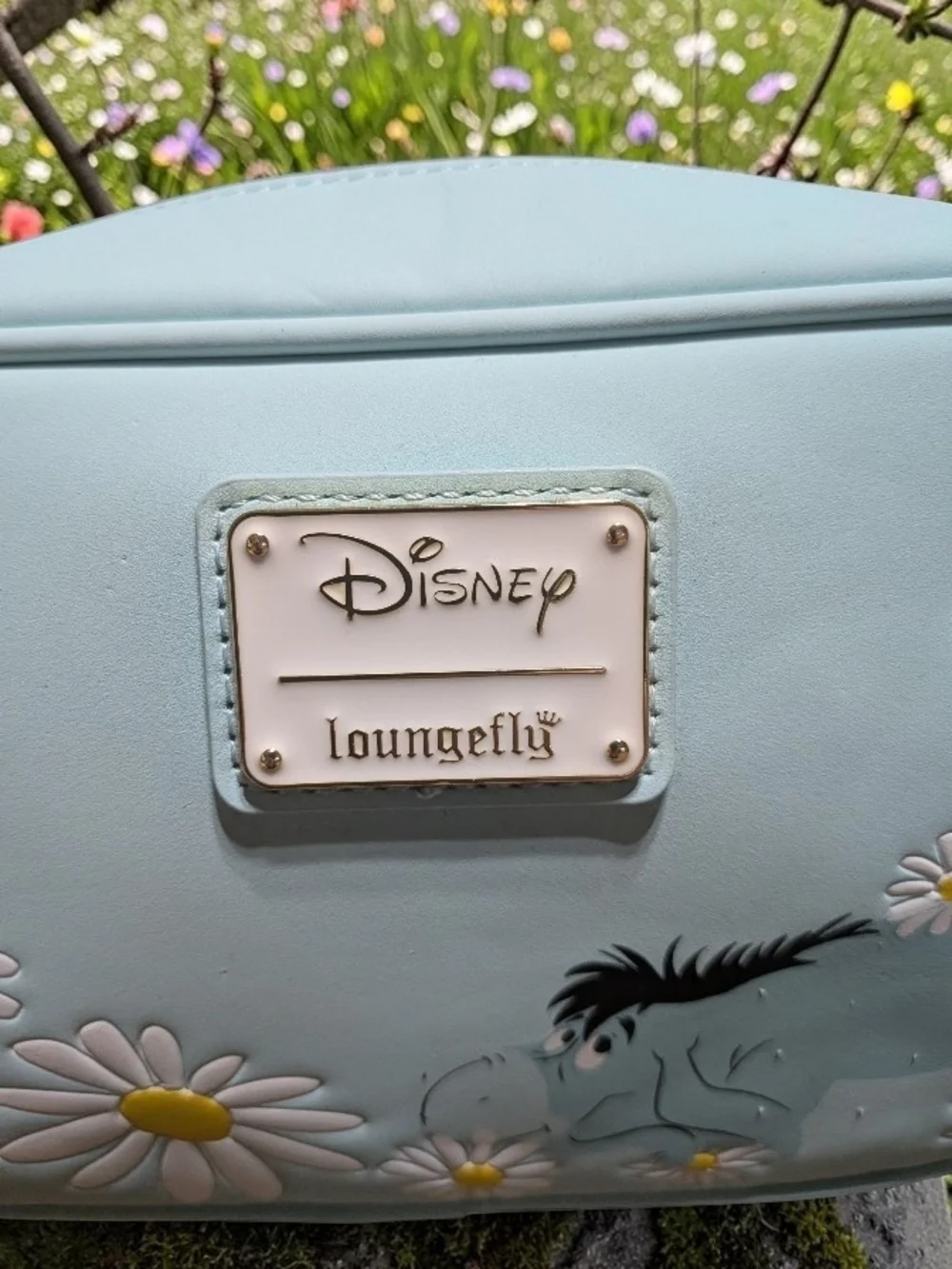 Disney Light Blue Eeyore Crossbody Bag with Hunny Cardholder and Plush Charm